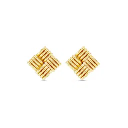 kisna diamond & gold jewellery KISNA 14K Pure Yellow Gold Linear Square Gold Earrings for Women-picture-13