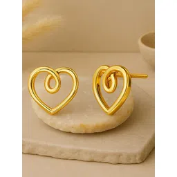 KISNA DIAMOND AND GOLD JEWELLERY Women 14Kt Twirl Heart Earrings Gold - 1.89g-picture-38