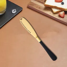 kitchease Golden Butter Knife Spreader | With Serrated Edge for Butter,Cheese,Jam,Nutella Stainless Steel Butter Spreader, Cheese Knife, Dessert Knife, Table Knife-picture-22