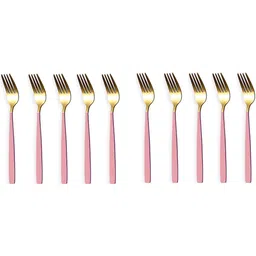 kitchease Luxury Gold Dinner & Cutlery Forks - Dishwasher Safe for Home & Restaurant Stainless Steel Dinner Fork Set-picture-27