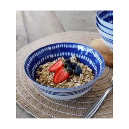 KitchenCraft Greek Style White & Navy Stoneware Bowl-picture-16