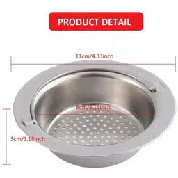kitchenfest Kitchen Sink, Basin Stainless Steel Push Down Strainer image 5