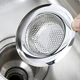 KitchenFest® Stainless Steel Kitchen Sink Strainer Plug, Filter Stopper Mesh Long Hair Food Blockages Cleaning Tool for Kitchen Sink, 11.5 cm, Pack of 1-picture-21
