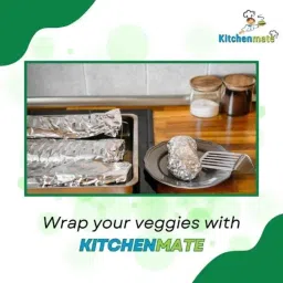 Kitchenmate 69m Aluminium Foil for Food Packing, Wrapping, Baking, Storing &a; Serving (Pack of 25) image 4