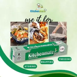 Kitchenmate 69m Aluminium Foil for Food Packing, Wrapping, Baking, Storing &a; Serving (Pack of 25) image 3