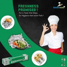 Kitchenmate 69m Aluminium Foil for Food Packing, Wrapping, Baking, Storing &a; Serving (Pack of 25) image 2