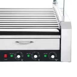 Kitchenrama 1.2 kW 9 Rollers Hotdog Griller with Bun Warmer KHD-09A image 3