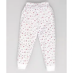 Kiwi Cotton Blend Hearts & Polka Dots Printed Joggers - White-picture-19