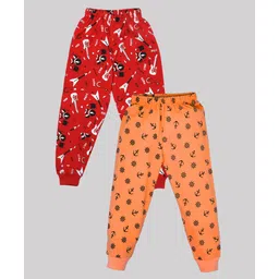 Kiwi Pack of 2 Cotton Anchors & Musical Instruments Printed Lounge Pants - Orange & Red-picture-23