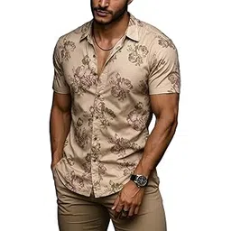 kizyoo Stylish Men’s Half Sleeve Casual Shirt | Trendy Printed Regular Fit Shirt for Men | Soft & Breathable Fabric | Summer Wear-picture-23