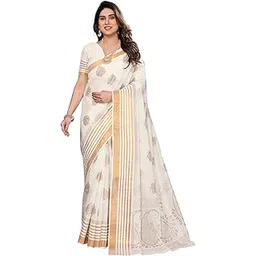 kjs KERALA KASAVU KALAMKARI COTTON SAREE WITH ZARI BORDER-picture-17