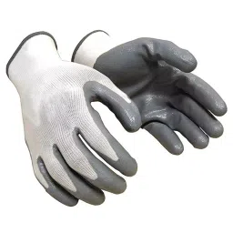 Klaxon Nylon Safety Hand Gloves Anti Cut, Resistant & Industrial Use White & Grey, G0217IT0003-picture-46