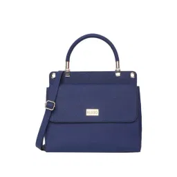 KLEIO Blue Solid Medium Satchel Handbag-picture-18