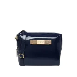 KLEIO Navy Solid Medium Sling Handbag-picture-16