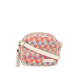 KLEIO White Printed Medium Sling Handbag-picture-35