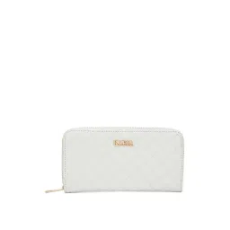 KLEIO White Quilted Zip Around Wallet for Women-picture-19