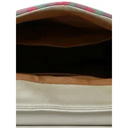 KLEIO White Textured Medium Sling Handbag image 4