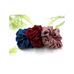 Kliyara Set Of 3 Women Satin Scrunchies-picture-15