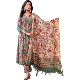 klosia Women Floral Printed Anarkali Kurta and Pant Set with Dupatta | Kurta Set | Ethnic Set | Dupatta Set | |Material: Viscose-picture-37