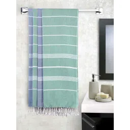 Klotthe Blue & Green Cotton 200 GSM Bath Towel - Set of 4-picture-20