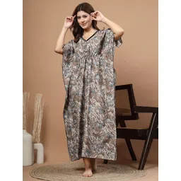 KLOTTHE Floral Printed Kaftan Maxi Nightdress-picture-38
