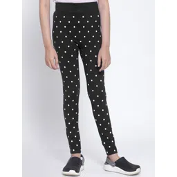 KLOTTHE Girls Black & White Printed Slim-Fit Ankle-Length Treggings-picture-39