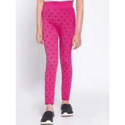 KLOTTHE Girls Pink & Black Printed Slim-Fit Ankle-Length Treggings-picture-23