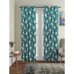 Klotthe Green & Grey Cotton 7 ft. Door Curtains - Set of 2-picture-21