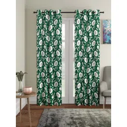 Klotthe Green & Grey Cotton 7 ft. Door Curtains - Set of 2-picture-36