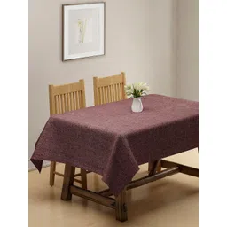 KLOTTHE Maroon Solid Woven 6-Seater Rectangular Table Cover-picture-21