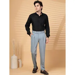 KLOTTHE Men Grey Lycra Formal Formal Trousers-picture-26