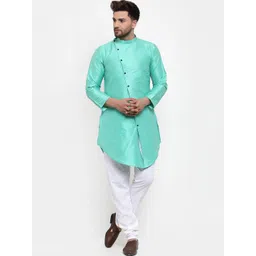 KLOTTHE Men Self Design Kurta with Churidar Pyjamas-picture-40