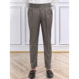 KLOTTHE Men Slim Fit Mid-Rise Cotton Easy Wash Pleated Formal Trouser-picture-23