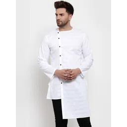 KLOTTHE Men White Striped Kurta-picture-18