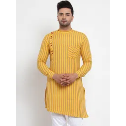 KLOTTHE Men Yellow Striped Kurta-picture-26