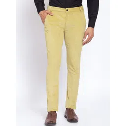 KLOTTHE Men Yellow Tailored Slim Fit Easy Wash Chinos Trouser-picture-24