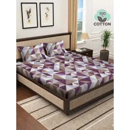 Klotthe Multicolor 400 TC Cotton Double Elastic Book Fold Bedsheet with 2 Pillow Covers-picture-43