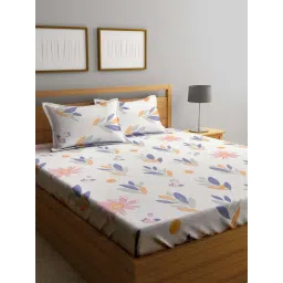 Klotthe Multicolor Cotton Blend 300 TC Double Bedsheet With 2 Pillow Covers-picture-30