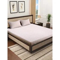 Klotthe Multicolor Cotton Blend 300 TC Double Bedsheet With 2 Pillow Covers-picture-41