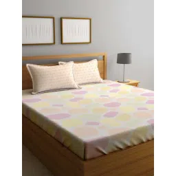 Klotthe Multicolor Cotton Blend 300 TC Double Bedsheet With 2 Pillow Covers-picture-39