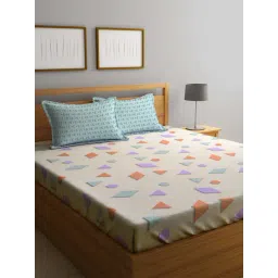 Klotthe Multicolor Cotton Blend 300 TC Double Bedsheet With 2 Pillow Covers-picture-31