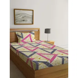 Klotthe Multicolor Cotton Blend 300 TC Single Bedsheet With 1 Pillow Cover-picture-18
