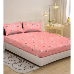 klotthe Multicolor Floral 300 TC Cotton Single Bedsheet with 1 Pillow Cover-picture-21