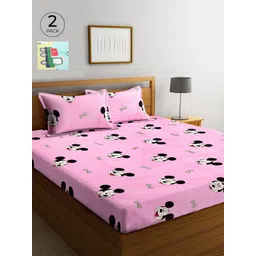 KLOTTHE Multicoloured Cartoon Characters 210 TC Cotton 2 King Bedsheet with 4 Pillow Covers-picture-18