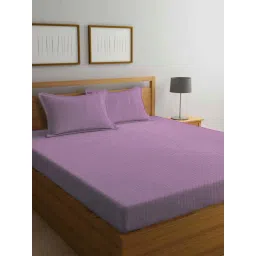 Klotthe Pink 300 TC Polycotton Double Book Fold Bedsheet with 2 Pillow Covers-picture-19