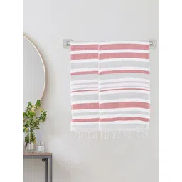 KLOTTHE Pink & Grey Striped Cotton 233 GSM 2 Pieces Bath Towels-picture-14