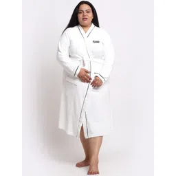 KLOTTHE Plus Size Long Sleeved Wool Bath Robe With Belt-picture-34