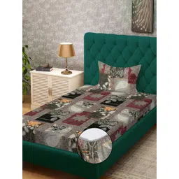 KLOTTHE Polycotton Bedsheet with 1 Pillow Covers-picture-35