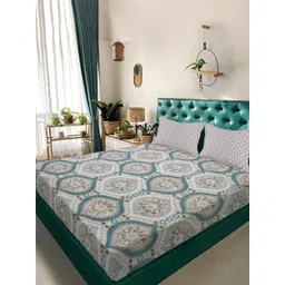 KLOTTHE Polycotton Bedsheet with 2 Pillow Covers-picture-33