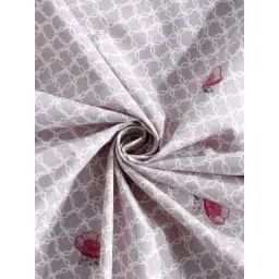 Klotthe Purple Cotton Printed 400 TC King Fitted Bedsheet with 2 Pillow Covers image 4